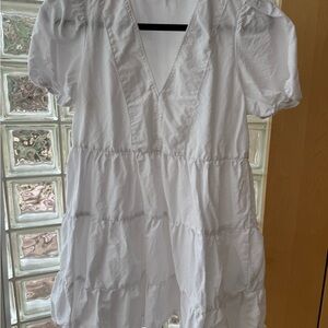 Zara White Cotton and Linen Dress